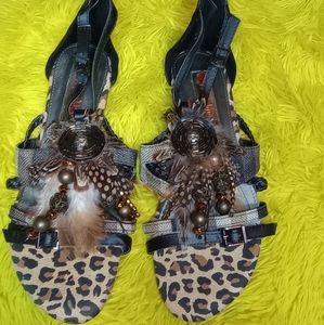 Women's animal print sandals